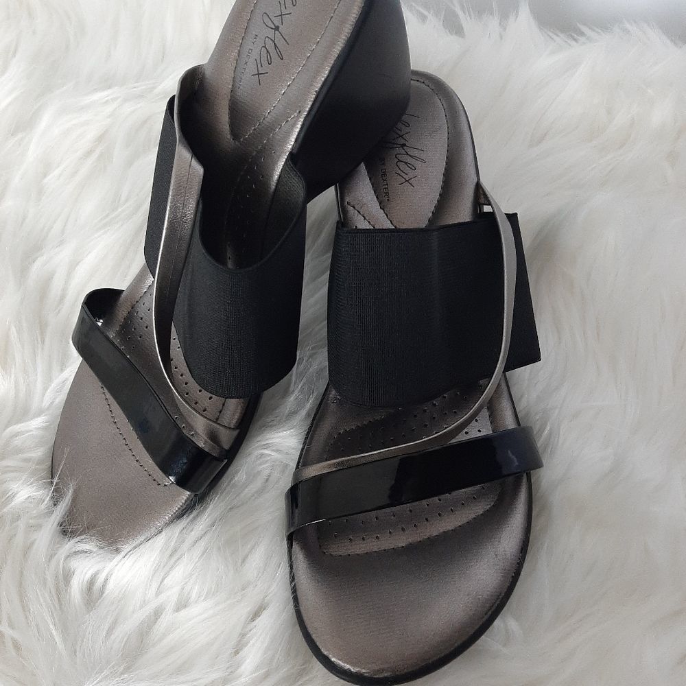 DexFlex Black Silver Platforms 10